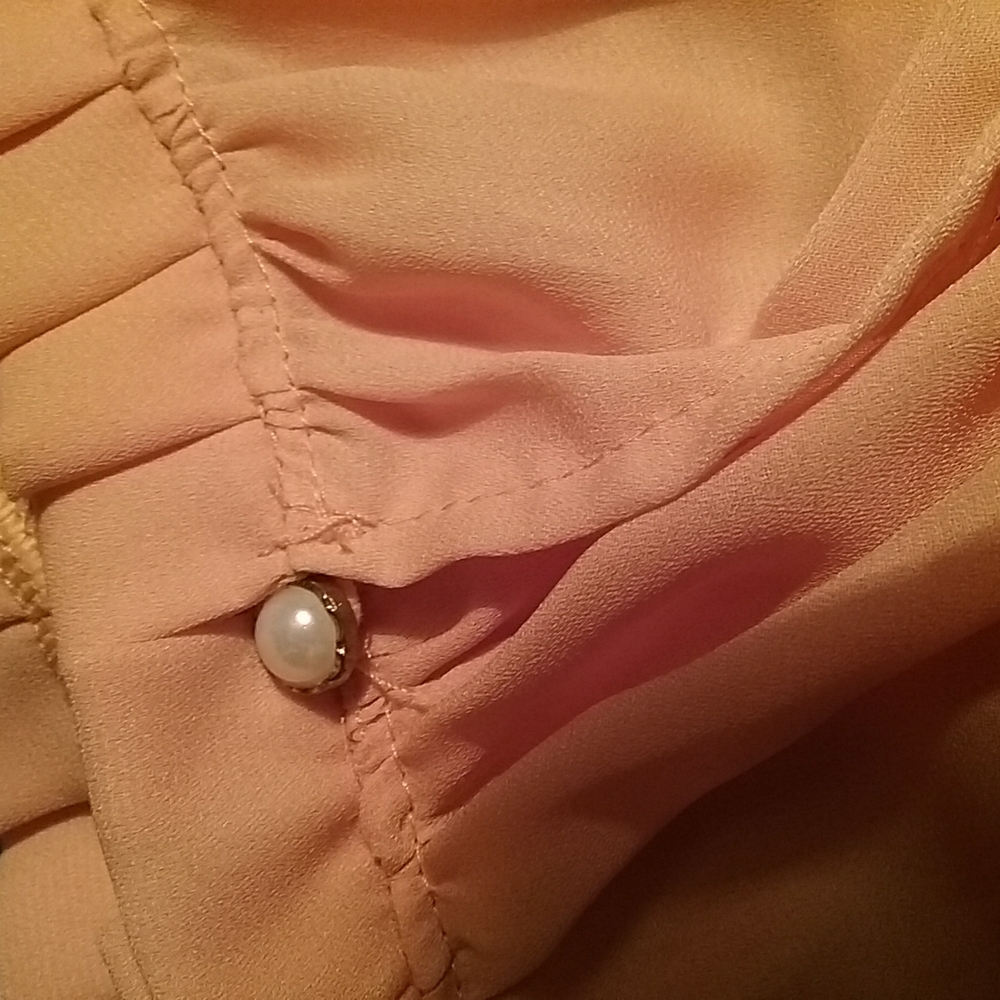 Vintage Peach Sheer flowy Dress - Picture 2 of 6